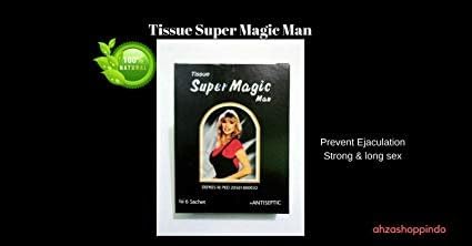 4 x Tissue Super Magic Man Prevent Premature Ejaculation Strong & Long Sex