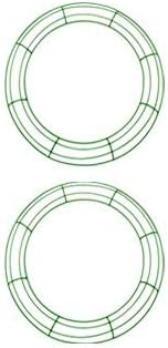 Royalty Essentials 16 Inch Metal Wire Wreath Wire Frame Form Hanger Green