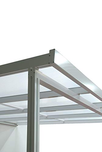 Terrassendach Terrassenüberdachung Carport Set Stegplatten Premium , Alu-Unterkonstruktion, Regenrinne und Material weiß… – Bild 8