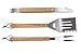 Stainless Steel BBQ Grill Set with Multi-Use Spatula, Tongs, Meat Fork, and Heavy Duty Canvas Apron - Barbecue Grilling Set and Utensils by Dimel, Rust free, Professional Cooking Tools