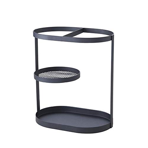 Contracted Black Metal Umbrella Stand Holder Storage Rack with Removable Base Drip Tray Umbrella Stand Rack Holder for Home and Office, Black