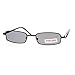 SA106 Small Mens Rectangular Metal Rim Classic Color Lens Sunglasses Brown Black