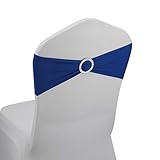 Royal Blue Spandex Chair Bands Sashes - 100 pcs Wedding Banquet Party Event Decoration Chair Bows Ties (Royal Blue, 100 pcs)