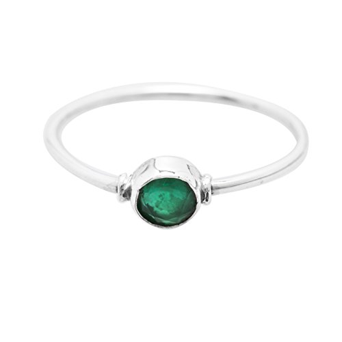 Created emerald ring 925 sterling silver vintage tribal…