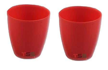 TSS Table Plant Pot, Size 8 cm, Plastic, Pack of 2 (red)