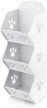 Sunreed Free Punching 3 Cubes Wall Mounted Storage Rack Shelves Bathroom Organizer Wood-Plastic White,6.3(L)3.9(W)19.7(H) inch