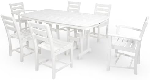 TREXOutdoor Furniture TXS118-1-CW Monterey Bay 7-Piece Dining Set, Classic White