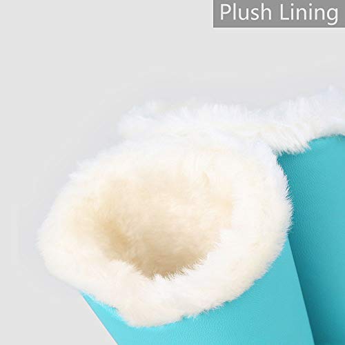 Tofun Eyeglasses Holder Stand Case,Light Blue PU Leather Plush Lined Protective Glasses Case for Desks Or Nightstands - Thumbnail 3