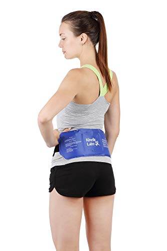 Reusable Ice Pack for Injuries and Pain Relief by Kinetic Labs - Gel Hot & Cold Pack with Strap - Best Ice Pack for Back Knee Shoulder Hip Thigh Leg Neck Head Ankle Feet Fever Surgery