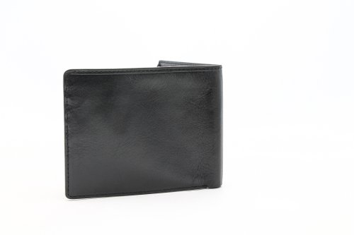 Tony Perotti Mens Italian Bull Leather Classic Bifold Credit Card Wallet in Black