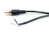 6-ft RCA Male Shielded Audio Cable To Bare Wire For Speakers and Subwoofer, Heavy-Duty