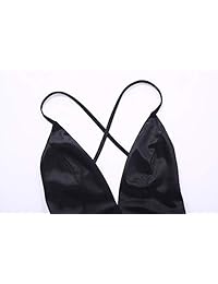 Vestido sexy y profundo de cuello en V sin mangas de espaghetti con cruz