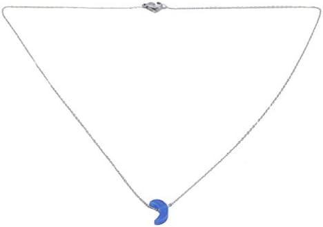 YESMAEA Moon Necklace Faux Opal Necklace Teardrop Necklace for Women,Navy Blue