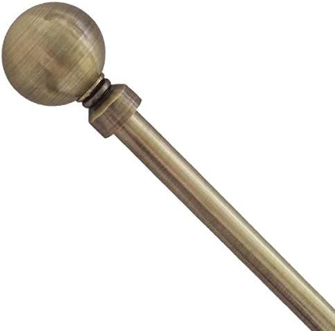Premier Home 16-19mm Telescopic Extendable Metal Ball Curtain Pole Set, Antique Brass, 180-340 Cm