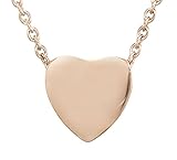 Floating Heart Rose Gold Cremation Urn Pendant Necklace Pendant & Fill Kit 316L Grade Stainless Steel (Rose Gold)