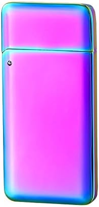 Oiikury Mini USB Lighters Metal Rechargeable Flameless Lighter Windproof No Gas Electric Cigarette Lighter (Rainbow)