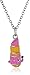 Shopkins Girls' Silver Plated Enamel Lippy Lips on Chain Pendant Necklace, 16