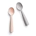 Miniware Silicone Baby Spoon for Training - BPA Free Baby Utensils - Baby Spoons Self Feeding 6 Months | 100% Food Grade Silicone - Modern & Dishwasher Safe Toddler Spoons (Grey and Peach)