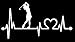 Bluegrass Decals K1080 Lady Golfer Ladies Golf Heartbeat Lifeline Decal Sticker