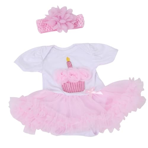 Lovely Baby Doll Clothes Pink Romper Dress Accessories for 20-22inch Dolls Simulation Toys Kids Playdolls playset clothing outfits
