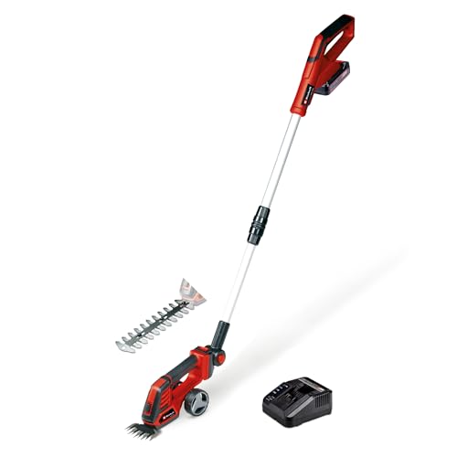 Einhell Akku-Gras- und Strauchschere GE-CG 18/100 Li T Kit Power X-Change (18 V, Teleskopstiel, Grasschneideblatt 100 mm, Strauchscherenmesser 200 mm, inkl. 2,5 Ah + Ladegerät)