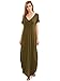 Verdusa Women's V Neck Side Pockets Split Hem Beach Long Maxi Dress Olive Green XL