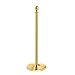 Smonet Round Top Polished Brass Stanchion Posts Queue Barrier, Pack of 2 Posts with a 6.5' Red Velvet Rope, Gold