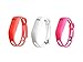 i-smile® 3PCS Replacement Bands with Metal Clasps for Fitbit Flex / Wireless Activity Bracelet Sport Wristband / Fitbit Flex Bracelet Sport Arm Band (No tracker, Replacement Bands Only) & Silicon Fastener Ring For Free (Orange&White&Light Pink, Large)