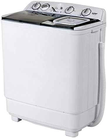 KUPPET Compact Twin Tub Portable Mini Washing Machine 21lbs Capacity, Washer(13lbs)&Spiner(8lbs)/Built-in Pump/Semi-Automatic
