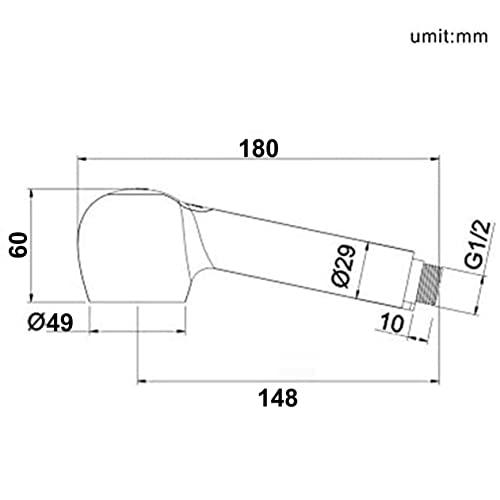 ONECE Replacement Shower Head for Kitchen Sink 2 Modes, Removable for Mixer Tap Aerator, Removable, Chrome