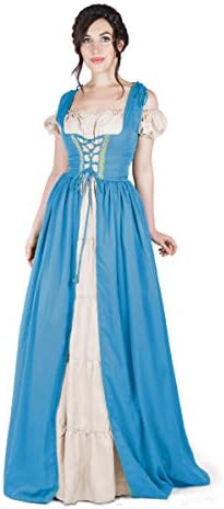 Boho Set Medieval Irish Costume Chemise and Over Dress