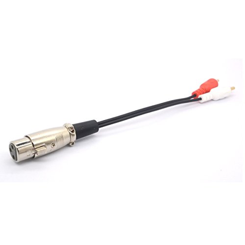 XLR to RCA Y Splitter Cable, 1 XLR Female to 2 RCA Male Stereo Plug Adapter Cable Stereo Audio Extension Cord