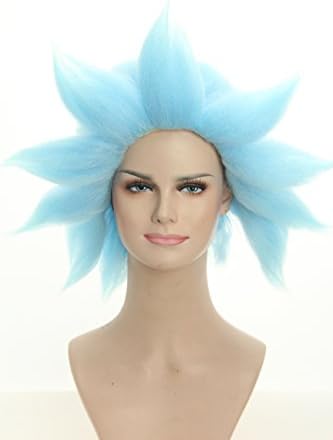 Weave Wigs - Halloween Wig Spiky Blue wig Cosplay Wig for Kids