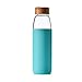 Veegoal 18 Oz Borosilicate Glass Water Bottle with Bamboo Lid and Protective Sleeve-Bpa Free (Teal)