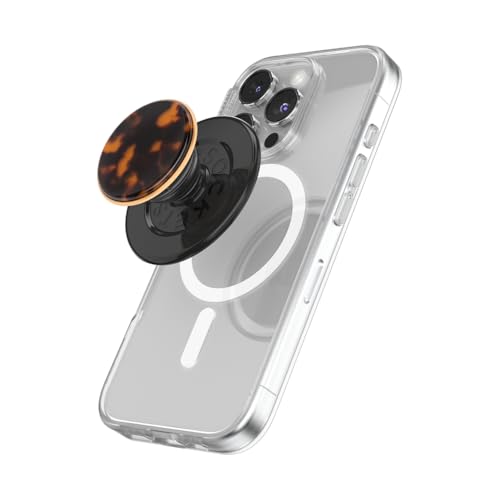 PopSockets Phone Grip for MagSafe with Kickstand, Magnetic Stand, Swappable Top, Secure Hold for iPhone MagSafe Cases, Phone & Tablet Grip - Tortoise