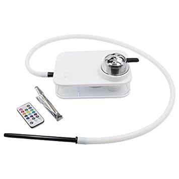 Buy Xmoke Hookah Portable Led Light Car Hookah Set Shisha Silicone Hose Hookah Bowl Chillum And Kloud Charcoal Holder Perfect To Use At Home Table Or Car White Color Pack Of 1