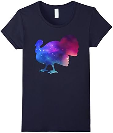 Womens Wild Hunting Galaxy Turkey Thanksgiving T-Shirt XL Navy