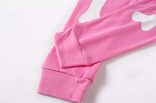 LitBud Girls Kids Halloween Skeleton Pajamas Sleepwears 2pcs Long Sleeves Pjs Nightwear Tops + Pants Sets for Childs Size 6-7 Years 7T