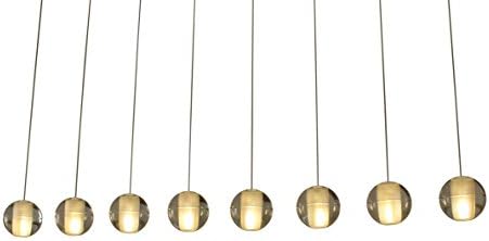 Orion 8-Light Rectangular Floating Glass Globe LED Chandelier