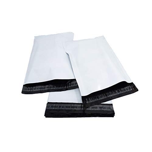 White Postage Bags – 50 Self Seal Mailing Waterproof Poly Mailers | for Packaging & Parcels | Lightweight, Tear-Resistant Postal Bags for Online Orders, & Gifts – (7"X12"(17.78cm x 30.48cm))