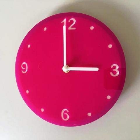 Shatterproof Round Wall Clock - Pink