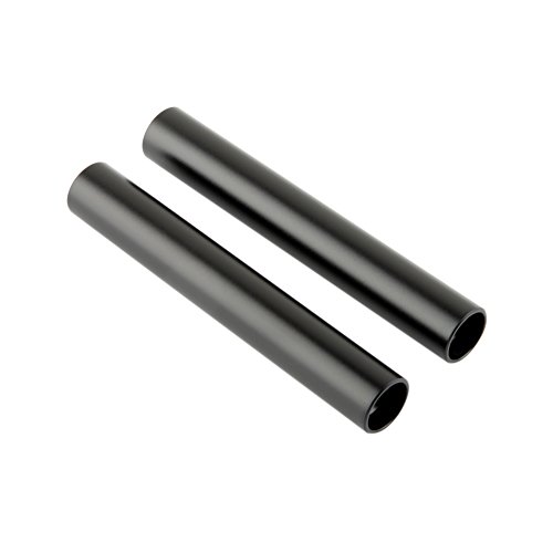 NICEYRIG4 Inch 15mm Rod for 15mm DSLR Rod Rail Block System, Lens Support, Matte Box, Follow Focus, Black Aluminum Alloy - R049