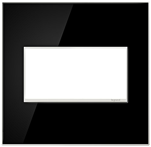adorne 2-Gang Mirror Black Wall Plate