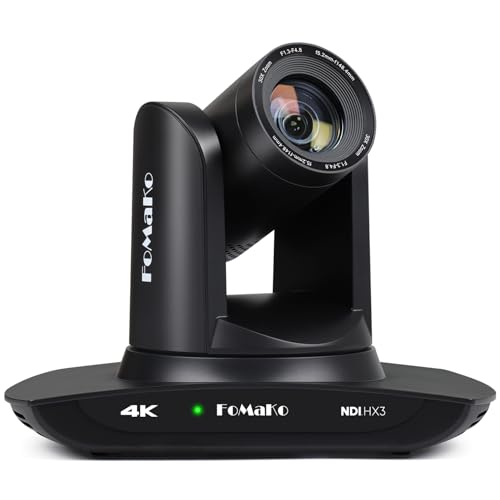 FoMaKo 4K PTZ NDI HX3 Camera 30x Optical Zoom, AI Auto Tracking, 3G-SDI HDMI LAN PoE USB3.0 Live Steaming Camera 【4K 30x NDI HX3 SDI KI Tracking, K30NS】