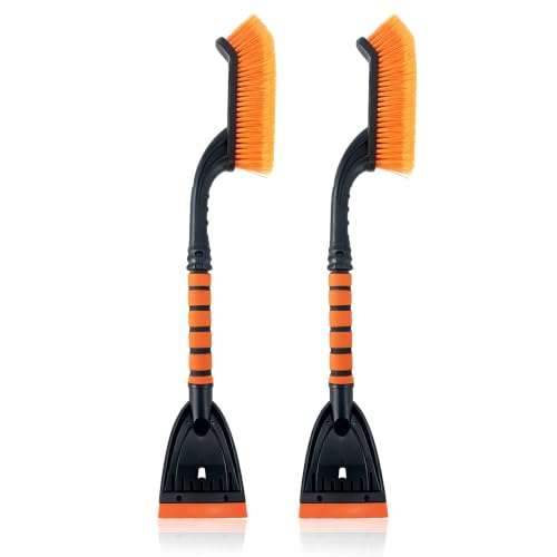 27" Car Snow Brush and Ice Scraper 2 Pack, Detachable Snow Removal