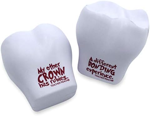 Teacher Peach Teeth Shaped Stress Balls, Perfect Dentist Gift Set or Dentist Toys for Kids