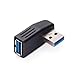 HDE Super Speed USB 3.0 Vertical Male to Female Right Angle Adapter Coupler