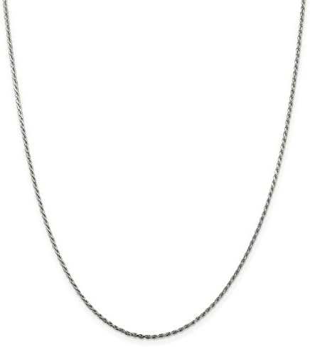 925 Sterling Silver 1.5mm Diamond-cut Rope Chain Bracelet Anklet 9 inches