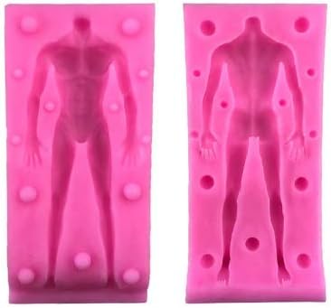 Doll Body Shaped Silicone Mold 3D Fondant Tool For Manikin Handmade DIY Chocolate Baking Decorating Clay Mould Supplies GYH (men)