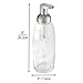 mDesign Refillable Glass Foaming Hand Soap Dispenser - Foam Soap Pump Bottle Container for Bathroom Counter Top - Decorative Foam Soap Dispenser - Malloy Collection - Clear/Brushed Chrome